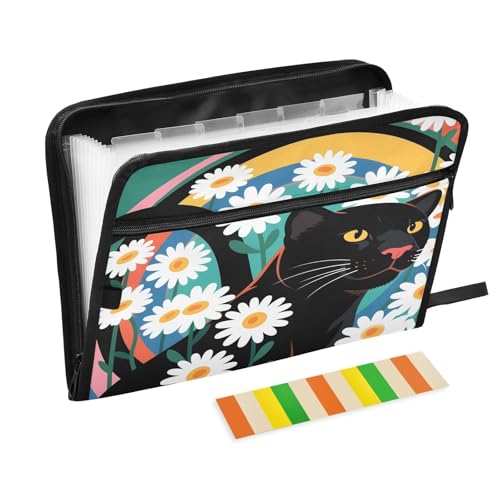 Leopard Daisy Fächermappe mit 13 Fächern, A4, Dokumenten-Organizer mit Reißverschluss Leopard Daisy Fächermappe mit 13 Fächern, A4, Dokumenten-Organizer mit Reißverschluss von Nexawaveo