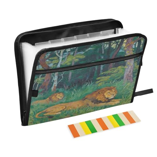 Lions Jungle Fächermappe mit Reißverschluss, 13 Taschen, Akkordeon-Dokumenten-Organizer für Arbeit und Zuhause Lions Jungle Fächermappe mit Reißverschluss, 13 Taschen, Akkordeon-Dokumenten-Organizer für Arbeit und Zuhause von Nexawaveo