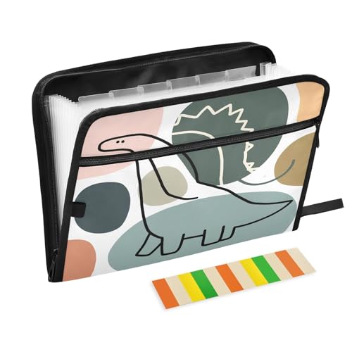 Minimalistische Dino Fächermappe mit Reitern, 13 Taschen, Akkordeon-Aktenordner für Büro, Klassenzimmer Minimalistische Dino Fächermappe mit Reitern, 13 Taschen, Akkordeon-Aktenordner für Büro, Klassenzimmer von Nexawaveo
