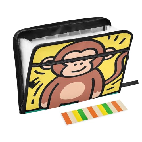 Moving Monkey Akkordeon-Dokumenten-Organizer mit Reißverschluss, 13 Fächer, Gelb Moving Monkey Akkordeon-Dokumenten-Organizer mit Reißverschluss, 13 Fächer, Gelb von Nexawaveo