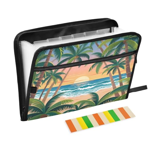 Seaside Palm Akkordeon-Aktenordner mit 13 Fächern, erweiterbar, mit Etiketten, Rechnungen, Quittungen, Dokumentenhalter Seaside Palm Akkordeon-Aktenordner mit 13 Fächern, erweiterbar, mit Etiketten, Rechnungen, Quittungen, Dokumentenhalter von Nexawaveo