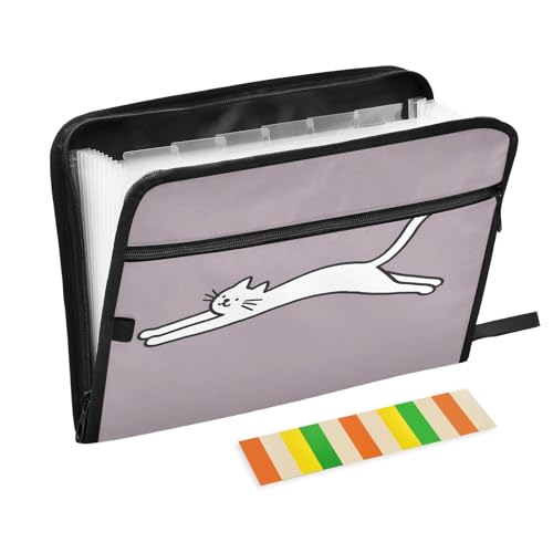 Simple Cat Fächermappe mit 13 Fächern, A4, mit Reißverschluss, Violett von Nexawaveo