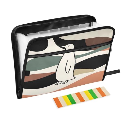 Simple Pinguin Fächermappe mit 13 Fächern, Fächermappe mit Etiketten, A4, Dokumenten-Organizer mit Reißverschluss Simple Pinguin Fächermappe mit 13 Fächern, Fächermappe mit Etiketten, A4, Dokumenten-Organizer mit Reißverschluss von Nexawaveo