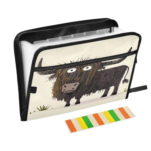 Skurrile Fächermappe mit 13 Fächern, mit Etiketten, A4, mit Reißverschluss, Yak Beige Skurrile Fächermappe mit 13 Fächern, mit Etiketten, A4, mit Reißverschluss, Yak Beige von Nexawaveo
