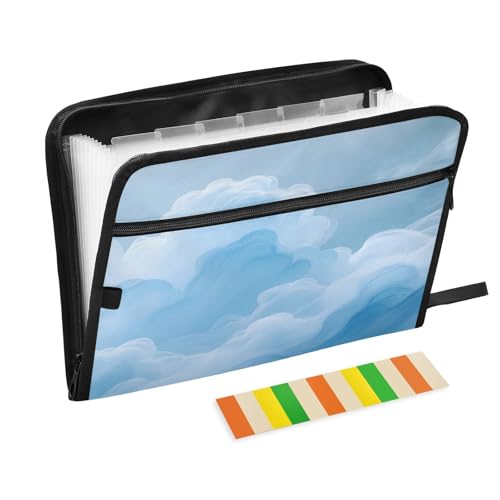 Soft Cloud Blue Fächermappe mit 13 Fächern, A4, Dokumenten-Organizer mit Reißverschluss Soft Cloud Blue Fächermappe mit 13 Fächern, A4, Dokumenten-Organizer mit Reißverschluss von Nexawaveo