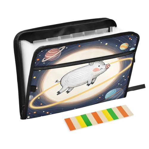 Space Pig Universum Fächermappe mit 13 Fächern, A4, Dokumenten-Organizer mit Reißverschluss Space Pig Universum Fächermappe mit 13 Fächern, A4, Dokumenten-Organizer mit Reißverschluss von Nexawaveo