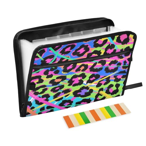Splashes Akkordeon-Aktenordner mit 13 Fächern, erweiterbar, mit Etiketten, Leopardenmuster, für Rechnungen, Quittungen, Dokumente, Dokumentenhalter Splashes Akkordeon-Aktenordner mit 13 Fächern, erweiterbar, mit Etiketten, Leopardenmuster, für Rechnungen, Quittungen, Dokumente, Dokumentenhalter von Nexawaveo