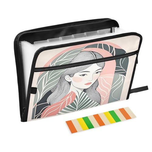 Stylized Woman Art Fächermappe mit 13 Fächern, A4, Dokumenten-Organizer mit Reißverschluss Stylized Woman Art Fächermappe mit 13 Fächern, A4, Dokumenten-Organizer mit Reißverschluss von Nexawaveo