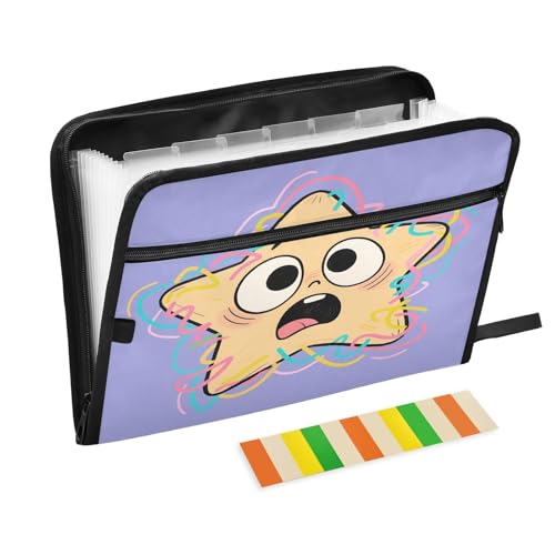 Surprised Star Fächermappe mit 13 Fächern, A4, mit Reißverschluss, Violett Surprised Star Fächermappe mit 13 Fächern, A4, mit Reißverschluss, Violett von Nexawaveo