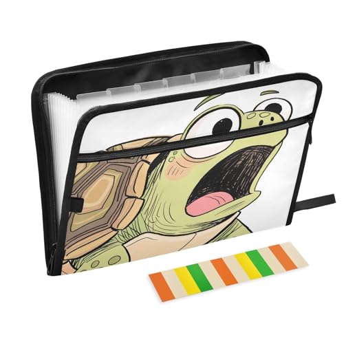 Surprised Turtle Dokumentenmappe, mit Reißverschluss, 13 Fächer, Akkordeon-Dokumenten-Organizer für Arbeit und Zuhause, Weiß Surprised Turtle Dokumentenmappe, mit Reißverschluss, 13 Fächer, Akkordeon-Dokumenten-Organizer für Arbeit und Zuhause, Weiß von Nexawaveo