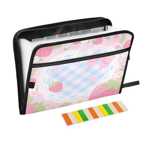 Sweet Strawberry Fächermappe mit Reißverschluss, 13 Taschen, Akkordeon-Dokumenten-Organizer für Arbeit und Zuhause Sweet Strawberry Fächermappe mit Reißverschluss, 13 Taschen, Akkordeon-Dokumenten-Organizer für Arbeit und Zuhause von Nexawaveo