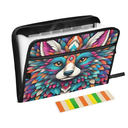 Tribal Fox Akkordeon-Aktenordner, Hochformat, 13 Fächer, erweiterbar, mit Etiketten, Rechnungen, Quittungen, Dokumentenhalter Tribal Fox Akkordeon-Aktenordner, Hochformat, 13 Fächer, erweiterbar, mit Etiketten, Rechnungen, Quittungen, Dokumentenhalter von Nexawaveo