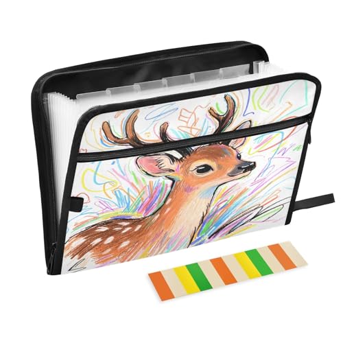 Vivid Deer Aktenordner mit Reißverschluss, 13 Taschen, Akkordeon-Dokumenten-Organizer für Arbeit und Zuhause, Weiß Vivid Deer Aktenordner mit Reißverschluss, 13 Taschen, Akkordeon-Dokumenten-Organizer für Arbeit und Zuhause, Weiß von Nexawaveo
