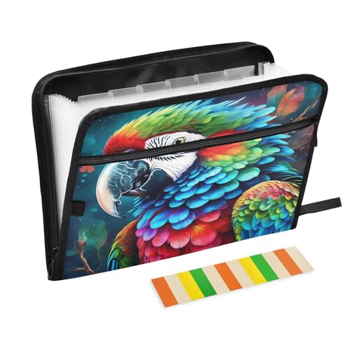 Vivid Parrot Akkordeon-Aktenordner mit 13 Fächern, erweiterbar, mit Etiketten, Rechnungen, Quittungen, Dokumentenhalter Vivid Parrot Akkordeon-Aktenordner mit 13 Fächern, erweiterbar, mit Etiketten, Rechnungen, Quittungen, Dokumentenhalter von Nexawaveo