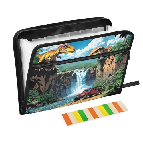 Waterfall Akkordeon-Aktenordner Dinosaurier und Auto, 13 Fächer, erweiterbar, mit Etiketten, Rechnungen, Quittungen, Dokumentenhalter Waterfall Akkordeon-Aktenordner Dinosaurier und Auto, 13 Fächer, erweiterbar, mit Etiketten, Rechnungen, Quittungen, Dokumentenhalter von Nexawaveo