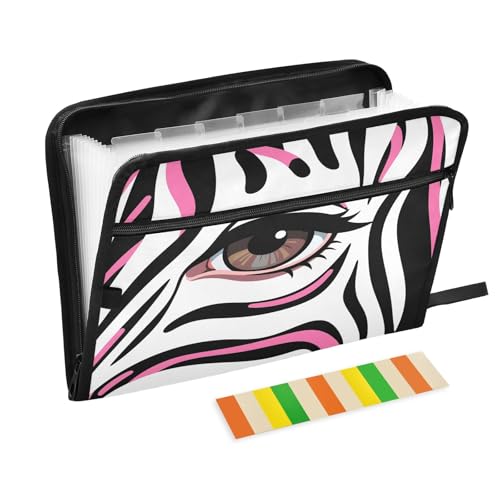 Zebra Eye Rose Fächermappe mit 13 Fächern, A4, Dokumenten-Organizer mit Reißverschluss Zebra Eye Rose Fächermappe mit 13 Fächern, A4, Dokumenten-Organizer mit Reißverschluss von Nexawaveo