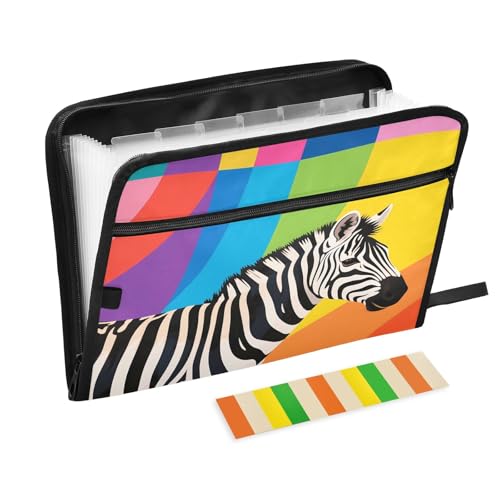 Zebra Fächermappe mit 13 Fächern, mit Etiketten, A4, mit Reißverschluss, Regenbogenfarben Zebra Fächermappe mit 13 Fächern, mit Etiketten, A4, mit Reißverschluss, Regenbogenfarben von Nexawaveo