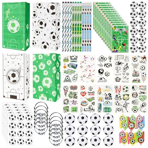 101 Stück Fußball Mitgebsel Jungen, Gastgeschenke Kindergeburtstag Set - Geschenktüten Trillerpfeifen Mini-Fußbälle Armbänder Flipperspiele Leuchttattoos Bleistifte & Radiergummis für Fußballparty 101 Stück Fußball Mitgebsel Jungen, Gastgeschenke Kindergeburtstag Set - Geschenktüten Trillerpfeifen Mini-Fußbälle Armbänder Flipperspiele Leuchttattoos Bleistifte & Radiergummis für Fußballparty von Nexhyp