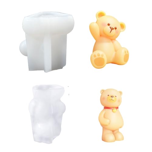 2 Stück Silikonformen Gießformen, 3D Tragen Kerzen Formen Silikon Silikonform Tier Gießformen Silikon Kerzenformen zum Gießen Silikonform Frühling für Kerzen,B von Nexoria