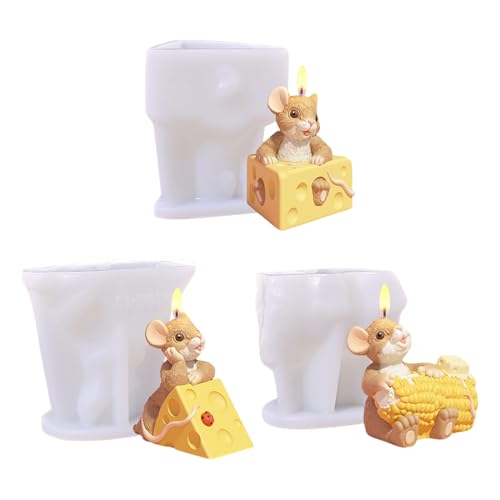 3 Stück Silikonformen Gießformen, 3D Maus Silikonform Kuchen Kerzen Silikonformen Maus Kerzen Formen Silikon Gießformen Silikon Tier Silikonform Kerzen für Kerzen Gips Sojawachs 3 Stück Silikonformen Gießformen, 3D Maus Silikonform Kuchen Kerzen Silikonformen Maus Kerzen Formen Silikon Gießformen Silikon Tier Silikonform Kerzen für Kerzen Gips Sojawachs von Nexoria