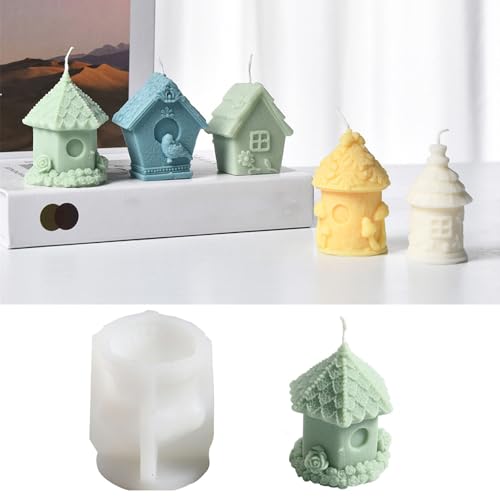 3D Silikonformen Gießformen Häuser, Silikonform Haus Kerzen Formen Silikon Gießform Häuser mit Vogel Schmetterling Gießformen Silikon Häuschen Kerzenformen zum Gießen für Kerzen Gips Sojawachs (C) 3D Silikonformen Gießformen Häuser, Silikonform Haus Kerzen Formen Silikon Gießform Häuser mit Vogel Schmetterling Gießformen Silikon Häuschen Kerzenformen zum Gießen für Kerzen Gips Sojawachs (C) von Nexoria