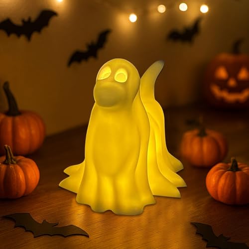 Halloween Deko Geist Leuchtend, Geister Deko mit LED Licht Herz Geist-Hund LED Kerzen Batteriebetrieben Kreative Geister Ornament mit Beleuchtung Tischdeko für Halloween Party Garten (B) von Nexoria