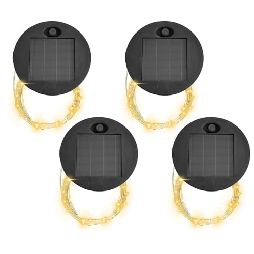 Nexoria 2 Stück Solarleuchten Ersatzteile 7cm, Lichterkette Ersatz Solarmodul für Gartenleuchte Wasserdicht Solar Ersatzdeckel Solarleuchten Ersatz Lichterkette Solarpanel für Lichterkette (4pcs) von Nexoria