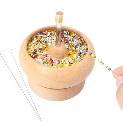 Nexoria Holzperlen-Spinner, DIY-Perlenspinner, preiswerter Tonperlen-Spinner mit 2 Haken, Holzperlenhalter, Taillenperlen-Set für Schmuckherstellung, Armbandhersteller von Nexoria