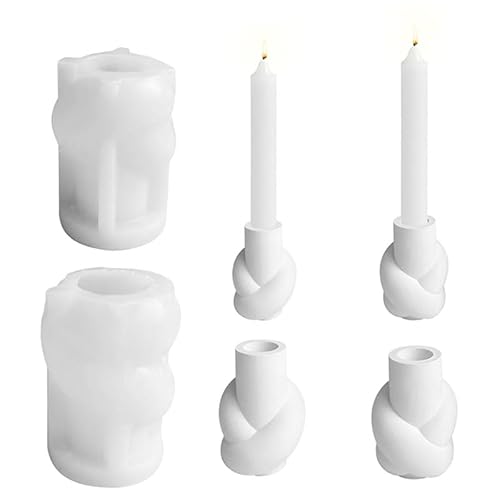 Nexoria Silikonform Kerzenhalter, Knoten Gießform Kerzenhalter Mond Silikonform Kerzenhalter Weihnachten Silikon Kerzenformen Knoten Silikon Kerzenhalter Form Für Halloween Weihnachten (A+B) von Nexoria