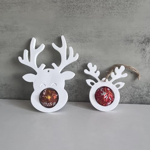 Nexoria Silikonformen Gießformen Weihnachten, 2 Stück Elch Silikonform Weihnachten Anhänger Silikonform Elch Gipsformen zum Gießen Gießformen Silikon Weihnachten Gießform Weihnachten für DIY (A) von Nexoria