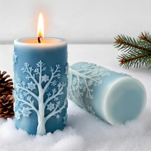 Nexoria Silikonformen Weihnachten 3D Kerzenformen Set Für Kerzenherstellung Und Festliche Dekoration Mit Motivformen Aus Lebensmittelechtem Silikon (Schneeflocken) von Nexoria