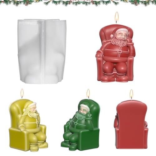 Nexoria Weihnachten Kerzenform, 3D Weihnachtsmann Silikonform Schneemann Silikonformen Gießformen Silikonform Kerze Weihnachtsmann Silikonform Epoxidharz Für Kerzen Gießen von Nexoria