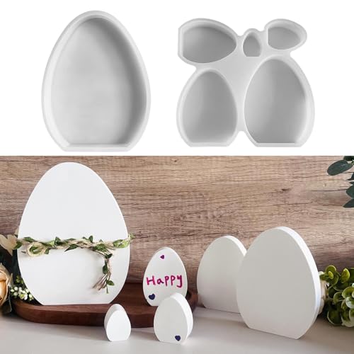 Silikonform Ostern, Silikonform Osterei Silikonformen Gießformen Ostern Ostereier Gipsformen zum Gießen Gießformen Silikonformen Ostern für Handerk (A) von Nexoria