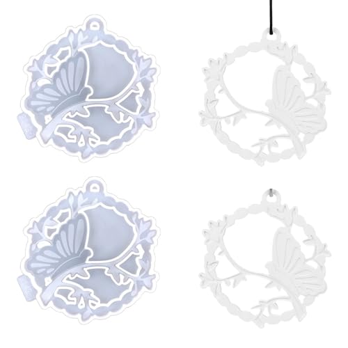 Silikonform Schmetterling, 2 Stück Schmetterling Silikonformen Epoxidharz Silikonformen Gießformen Anhänger Schmetterling Anhänger Harz Formen Giessform Silikon Silikonformen Gießformen Frühling (A) von Nexoria