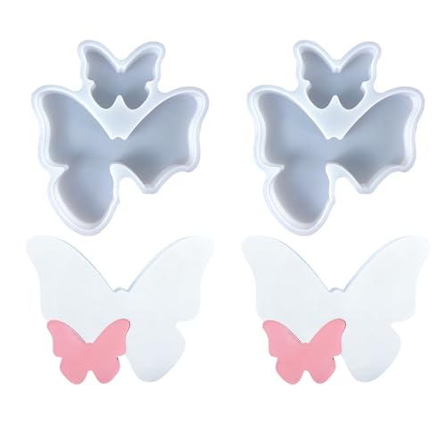 Silikonform Schmetterling, Silikonformen Gießformen Schmetterling Gießformen Silikon Schmetterling Gipsformen zum Gießen Silikon Gießformen Giessform Silikon Silikonformen Gießformen Frühling (2pcs) von Nexoria