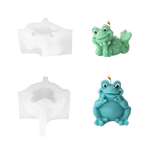 Silikonform Weihnachten, Frosch Silikonform Kerzenform 3D Frosch Epoxidharz Formen Tier Silikonform Kerzengießform Weihnachten Tier Backform Für Dekoration (A+B) von Nexoria