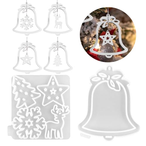 Silikonform Weihnachten Anhänger, Silikonformen Gießformen Weihnachten Silikonform Stern Silikonformen Weihnachten Baum Elch Anhänger Gießform Weihnachten Epoxidharz Formen für Handwerk (G) von Nexoria
