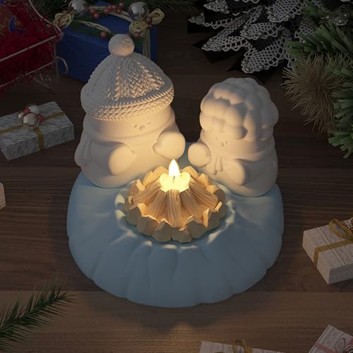 Nexoria Silikonform Gießform Schneemann, Silikon Gießform Weihnachten, Silikonform Kerzenhalter für Kerzenhalter Vorratsgefäß (B) von Nexoria
