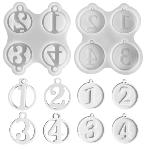 Silikonform Weihnachten Zahlen, Silikonformen Gießformen Weihnachten Silikonform Zahlen 1-4 Anhänger Silikonformen Weihnachten Anhänger Gießform Weihnachten Epoxidharz Formen für Handwerk (C) von Nexoria