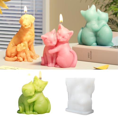 Silikonformen Gießformen, 2 Stück 3D Hund Kerzen Formen Silikon Silikonform Tier Gießformen Silikon Katze Kerzenformen zum Gießen Silikonform Frühling für Kerzen Gips Sojawachs, Hund Silikonformen Gießformen, 2 Stück 3D Hund Kerzen Formen Silikon Silikonform Tier Gießformen Silikon Katze Kerzenformen zum Gießen Silikonform Frühling für Kerzen Gips Sojawachs, Hund von Nexoria