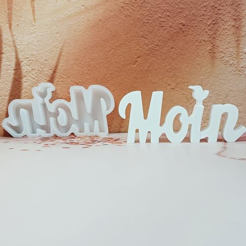 Silikonformen Gießformen, Moin Silikonform Buchstaben Giessformen Silikon Gießform Danke Gips zum Gießen Giessform Silikon Frühling Silikonform Ostern Gipsform für Gips Kerzen (F) von Nexoria