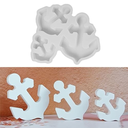Silikonformen Gießformen Anker, 3D Silikonform Anker Gießformen Silikon Anker Gipsform zum Gießen Gießform Anker Giessform Silikon Gießform Frühling Weihnachten für Gips Kerzen (A) von Nexoria
