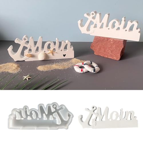 Silikonformen Gießformen Anker, Moin Silikonform Anker Gießformen Silikon Sommer Gießform Anker Moin Gipsformen zum Gießen Buchstaben Silikonform Sommer für Kerzen Gips (B) von Nexoria