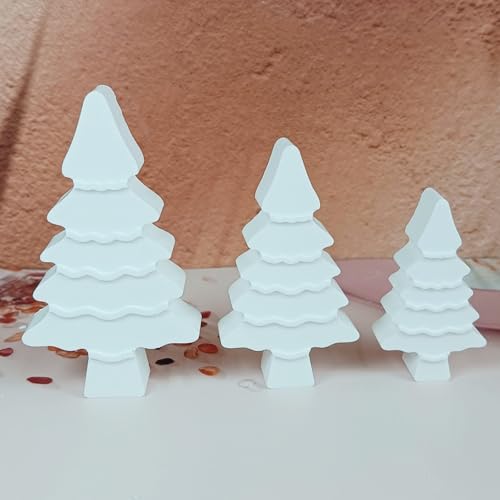 Silikonformen Gießformen Baum, 3 Stück Silikonform Weihnachtsbaum Silikonform Tannenbaum Gips Zum Gießen Gießformen Silikon Weihnachten Silikonformen Gießformen Weihnachten für Kerzen Gips (C) von Nexoria