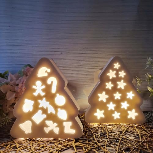 Silikonformen Gießformen Baum, 7 Stück Silikonform Baum mit Basis Gießformen Silikon Weihnachten Silikonform Tannenbaum Gipsformen zum Gießen Elch Giessform Silikon Baum für 3D Baum Licht (B) von Nexoria