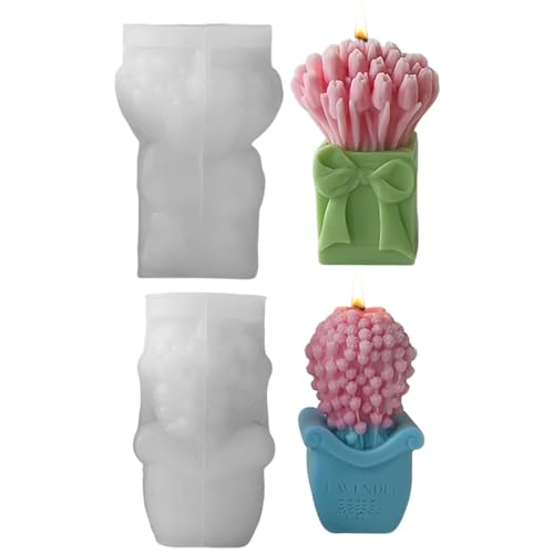 Silikonformen Gießformen Blumen, 3D Kerzen Silikonform Blumen Kerzenformen zum Gießen Gießformen Silikon Kerzen Tulpen Gips zum Gießen Silikonformen Kerzen für DIY Kerzen (AB) von Nexoria