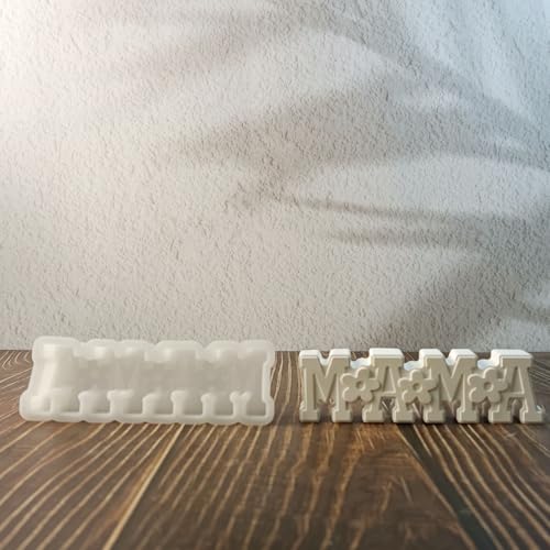 Silikonformen Gießformen Buchstabe, Silikonform MAMA Gießformen Silikon Buchstabe Gipsform zum Gießen Gießform Buchstabe mit Blumen Gießform Frühling für Muttertag von Nexoria