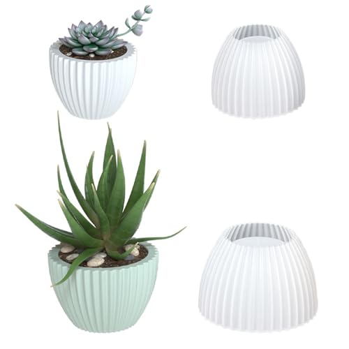 Silikonformen Gießformen Frühling, 2 Stück Silikonform Kerzenhalter Vase Gießformen Silikon Rund Gipsform zum Gießen Silikonform Dose Schale Silikon form Vase für Kerzenhalter Blumentöpfe (B) von Nexoria