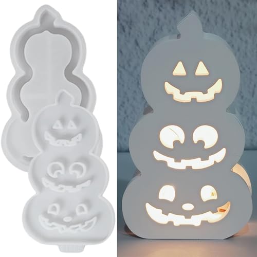 Silikonformen Gießformen Halloween, 3D Silikonform Halloween Kürbis Gips zum Gießen Gießformen Silikon Halloween Gießform Kürbis Lichter Epoxidharz Formen Gießformen Herbstdeko für Halloween (A) von Nexoria