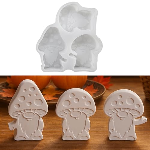 Silikonformen Gießformen Herbst, 3 Stück 3D Pliz Silikonform Herbst Silikonform Pliz Gipsformen Zum Gießen Gießformen Silikon Herbst Pilze Gießform Herbst Epoxidharz Formen für Herbstdeko (B) von Nexoria